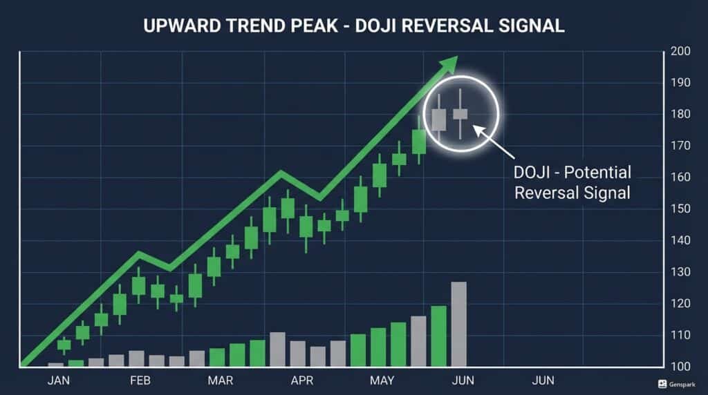  شمعة الدوجي في قمة اتجاه صاعد