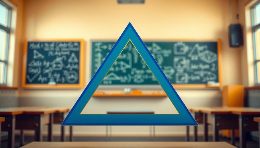 مثال توضيحي للمثلث المتماثل بخط علوي هابط وخط سفلي صاعد