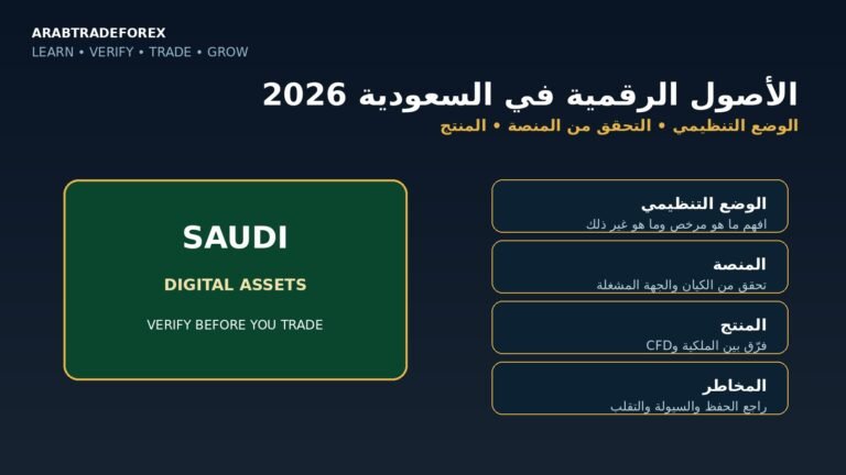 الأصول الرقمية في السعودية 2026 والوضع التنظيمي والتحقق من المنصة والمنتج والمخاطر