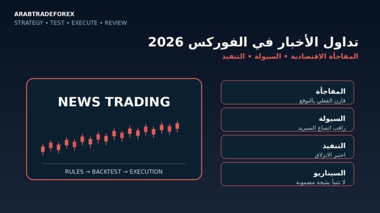 تداول الأخبار في الفوركس 2026 والمفاجأة الاقتصادية والسيولة والانزلاق والتنفيذ