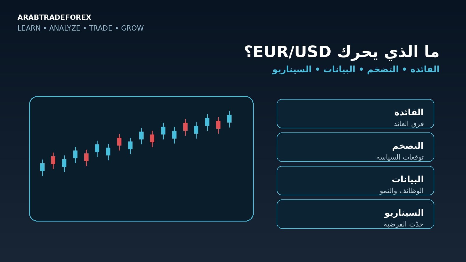 العوامل التي تحرك EUR/USD من الفائدة والتضخم والبيانات الاقتصادية وبناء السيناريو