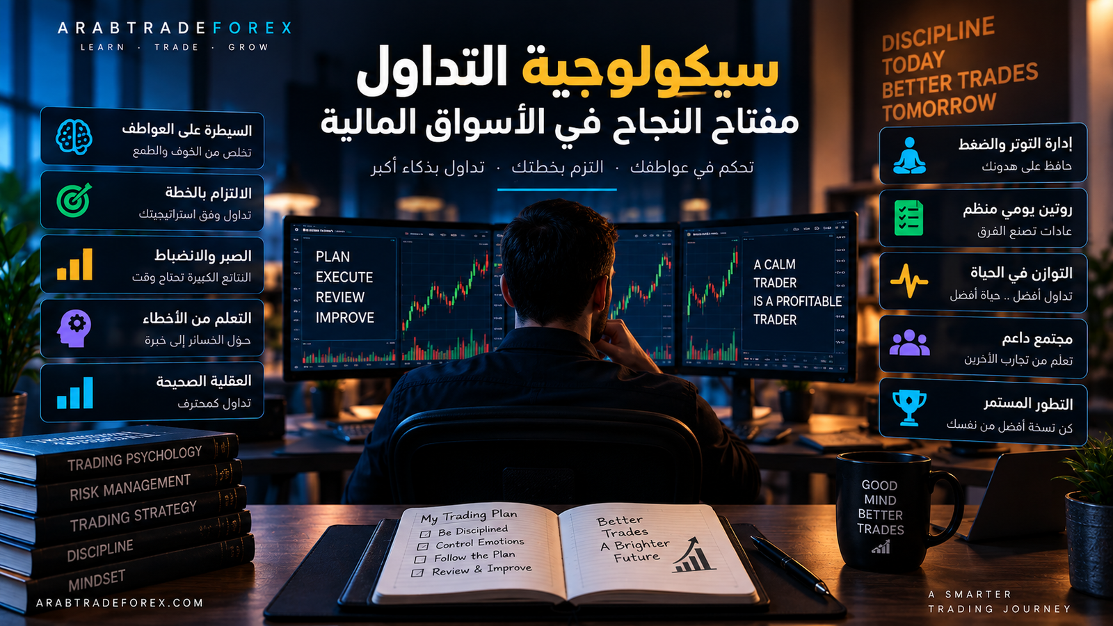 الالتزام بخطة التداول — المراجعة وFOMO وتداول الانتقام والتوقف